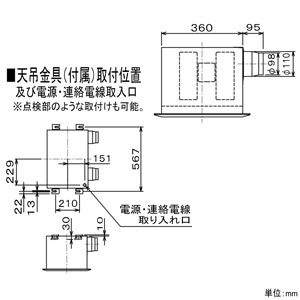 三菱 ダクト用ロスナイ 天井埋込形 フラットインテリアタイプ 埋込穴366×522mm  VL-120Z3 画像3