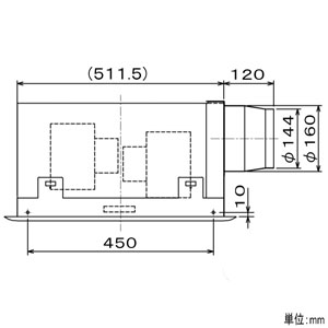 三菱 ダクト用ロスナイ 天井埋込形 フラットインテリアタイプ 埋込穴□515mm  VL-160ZS4 画像3