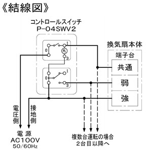 三菱 換気扇用コントロールスイッチ ワイドタイプ  P-04SWV2 画像3