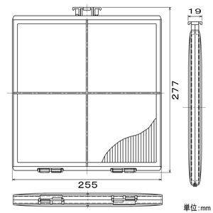 三菱 給気清浄フィルター フィルターボックス付  P-23GXKB 画像2