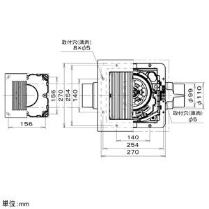 パナソニック 天井埋込形換気扇 ルーバーセットタイプ 2室用 大風量形 埋込寸法□240mm パイプ径φ100mm 風圧式高気密シャッター付  FY-24CPKS8 画像3