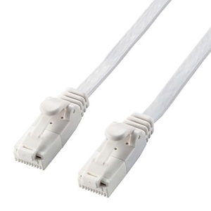 ELECOM LANケーブル フラットタイプ CAT6A準拠 ヨリ線 ツメ折れ防止タイプ 長さ7m ホワイト LD-GFAT/WH70