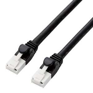 ELECOM LANケーブル スタンダードタイプ CAT6A対応 ヨリ線 ツメ折れ防止タイプ 長さ1m ブラック GM-LDGPAT/BK10