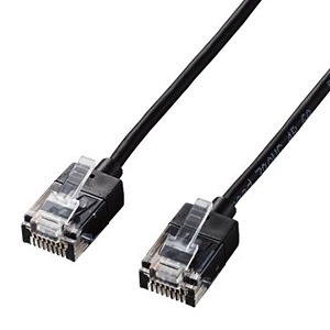 ELECOM 【数量限定特価】LANケーブル スリムタイプ CAT6A準拠 ヨリ線 長さ1m ブラック LD-GPASS/BK1