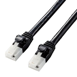 ELECOM LANケーブル スタンダードタイプ CAT6A対応 ヨリ線 ツメ折れ防止タイプ 長さ1m ブラック  LD-GPAT/BK10