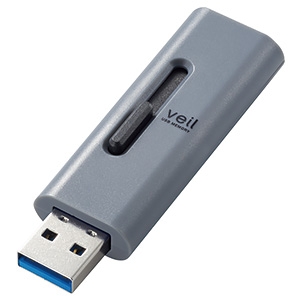 ELECOM スライド式USBメモリー USB3.2Gen1対応 32GB グレー MF-SLU3032GGY