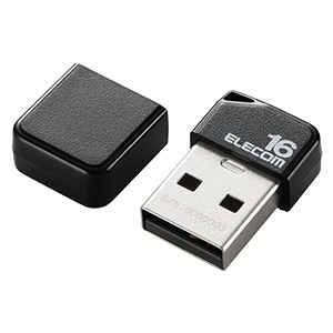 ELECOM キャップ式小型USBメモリ USB2.0対応 16GB ブラック MF-SU2B16GBK
