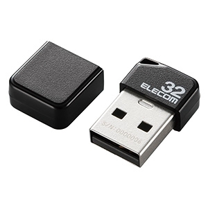 ELECOM キャップ式小型USBメモリ USB2.0対応 32GB ブラック  MF-SU2B32GBK