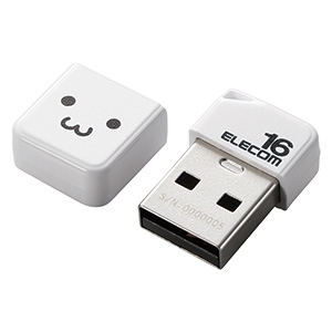 ELECOM キャップ式小型USBメモリ USB2.0対応 16GB ホワイトフェイス  MF-SU2B16GWHF