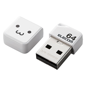 ELECOM キャップ式小型USBメモリ USB2.0対応 64GB ホワイトフェイス  MF-SU2B64GWHF