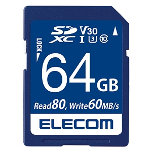 ELECOM SDXCカード 64GB UHS-I U3・V30対応 データ復旧サービス付  MF-FS064GU13V3R