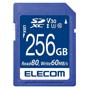 ELECOM SDXCカード 256GB UHS-I U3・V30対応 データ復旧サービス付 MF-FS256GU13V3R
