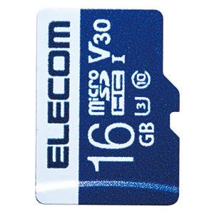 ELECOM microSDHCカード 16GB 防水性能IPX7 UHS-I U3・V30対応 データ復旧サービス付  MF-MS016GU13V3R