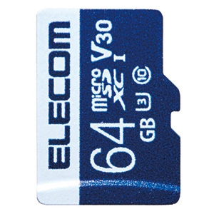 ELECOM microSDXCカード 64GB 防水性能IPX7 UHS-I U3・V30対応 データ復旧サービス付 MF-MS064GU13V3R