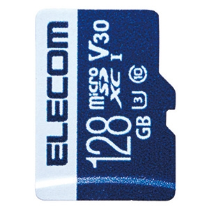 ELECOM microSDXCカード 128GB 防水性能IPX7 UHS-I U3・V30対応 データ復旧サービス付  MF-MS128GU13V3R