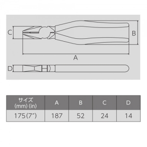 フジ矢 ペンチ(成型カバー付)  265A-175 画像6