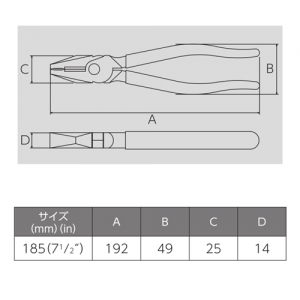 フジ矢 強力ペンチ(成型カバー付)  265AK-185 画像6