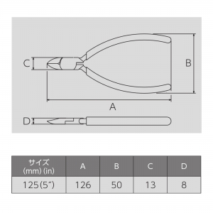 フジ矢 マイクロニッパ(樹脂カバー付)  110BS-125 画像5