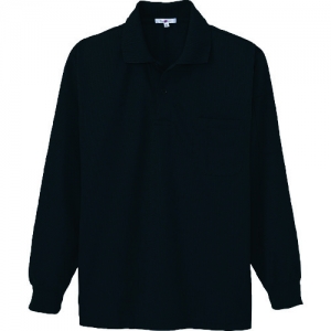 アイトス 吸汗速乾(クールコンフォート)ペン差し付長袖ポロシャツ(男女兼用) ブラック 4L AZ10578389LL