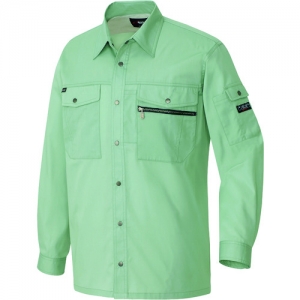 アイトス 長袖シャツ(男女兼用) グリーン 3L AZ10579556LL