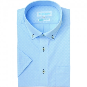 アイトス 半袖ボタンダウンシャツ サックス 4L AZ10579652LL