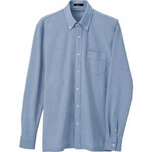 アイトス 長袖ニットボタンダウンシャツ(男女兼用) ネイビー 4L AZ10583078LL
