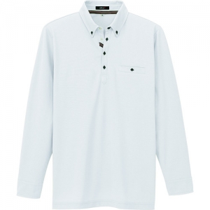 アイトス 部屋干しボタンダウン長袖ポロシャツ(男女兼用) ホワイト M AZ10582658LL