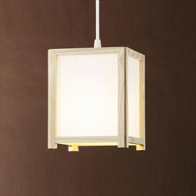 ラッキー 小形ペンダントライト 合成紙(和紙柄仕上) 電球形蛍光灯付属(60W形 電球色) 壁スイッチ点灯タイプ LPE-11220