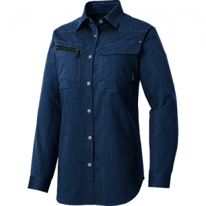 アイトス レディース長袖シャツ(薄地) ネイビー LL AZ10579464LL