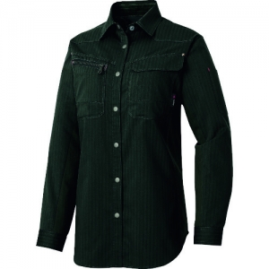 アイトス レディース長袖シャツ(薄地) カーキブラック S AZ10579473LL