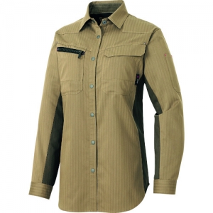 アイトス レディース長袖シャツ(薄地) カーキ S AZ10579487LL