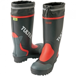 アイトス 安全ゴム長靴 ブラックXレッド 25.0 AZ10584393LL