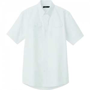 アイトス メンズ半袖オックスボタンダウンシャツ(両ポケットフラップ付) ホワイト L AZ10583271LL