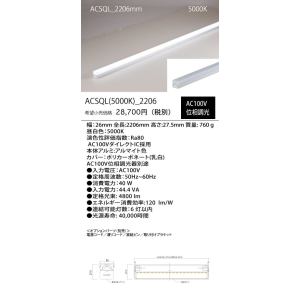YAZAWA公式卸サイト】ACSQL 5000K 2206mm ACSQL5000K_2206 GLORY
