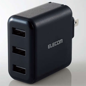 ELECOM AC充電器 高出力・急速充電タイプ 合計最大出力3.6A USB-A×3ポート ブラック MPA-ACU12BK