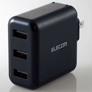 ELECOM AC充電器 高出力・急速充電タイプ 合計最大出力3.6A USB-A×3ポート ブラック  MPA-ACU12BK