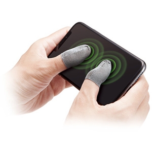 ELECOM ゲーミングフィンガーキャップ スマートフォン用 フリーサイズ 極薄導電性銀繊維仕様 高耐久タイプ 4枚入  P-GMFF02F4SV