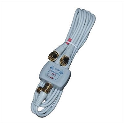 (N)マックステル CS/BS/地デジ対応 分波器 出力側:S2.5CFBケーブル50cm 入力側:S2.5CFBケーブル1.5m DCW-72GL-EP