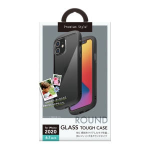 PGA iPhone 12/12 Pro用 ガラスタフケース ラウンドタイプ ブラック  PG-20GGT01BK 画像2