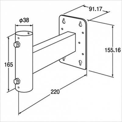 (N)マックステル サイドベース マスト径Φ32用 SDB-32