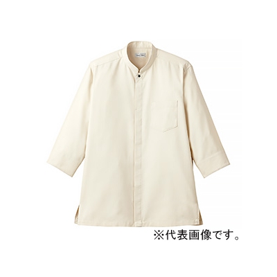藤栄 スタンドカラーシャツ 男女兼用 Sサイズ ベージュ FB4556U-1S