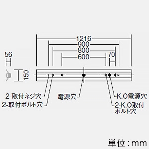 LED長形ベースライト 40形 直付形 反射笠付 一般用 2500lmクラス FHF32