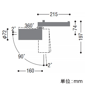 コイズミ照明 LEDシリンダースポットライト プラグタイプ 2000lmクラス HID35W相当 調光 配光角30° 白色 黒  XS704807BW 画像2