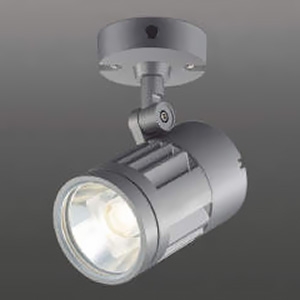 コイズミ照明 LEDエクステリアスポットライト 防雨型 フランジタイプ 2500lmクラス HID50W相当 非調光 配光角45° 白色 シルバー XU52102