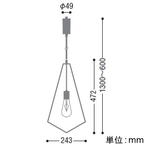 コイズミ照明 LEDフレームペンダントライト プラグタイプ 白熱球40W相当 非調光 電球色 ランプ付  AP50320 画像2