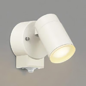 コイズミ照明 LED一体型スポットライト 防雨型 白熱球60W相当 散光配光 非調光 電球色 タイマー付人感センサ付 白 AU50449