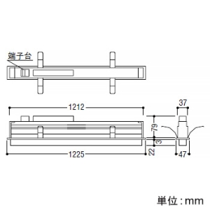 コイズミ照明 LED一体型ベースライト 《ソリッドシームレススリム》 半埋込型 高気密SB形 L1200mm 散光配光 調光調色 電球色～昼白色 マットブラック  AD53857 画像2