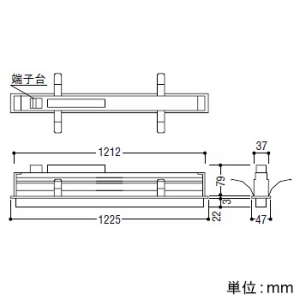 コイズミ照明 LED一体型ベースライト 《ソリッドシームレススリム》 半埋込型 高気密SB形 L1200mm 散光配光 調光 電球色 マットブラック  AD53861 画像2