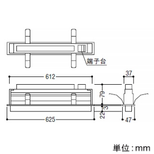 コイズミ照明 LED一体型ベースライト 《ソリッドシームレススリム》 半埋込型 高気密SB形 L600mm 散光配光 調光 電球色 マットブラック  AD53863 画像2