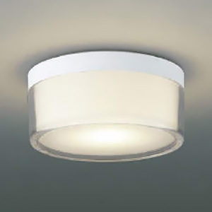 コイズミ照明 LED小型シーリングライト 白熱球100W相当 非調光 電球色 ランプ付 透明×乳白色セード AH54085